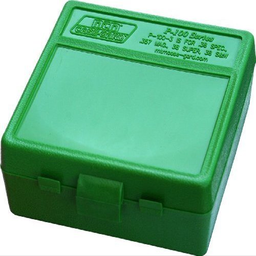 MTM PLASTIC AMMO BOX, GREEN 100 Round 38/357 - FREE SHIPPING (2)