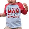 7 ate 9 Apparel Boy's Valentine's Day Toddler Vintage Baseball Shirt T-Shirt 6 Months Red and Grey