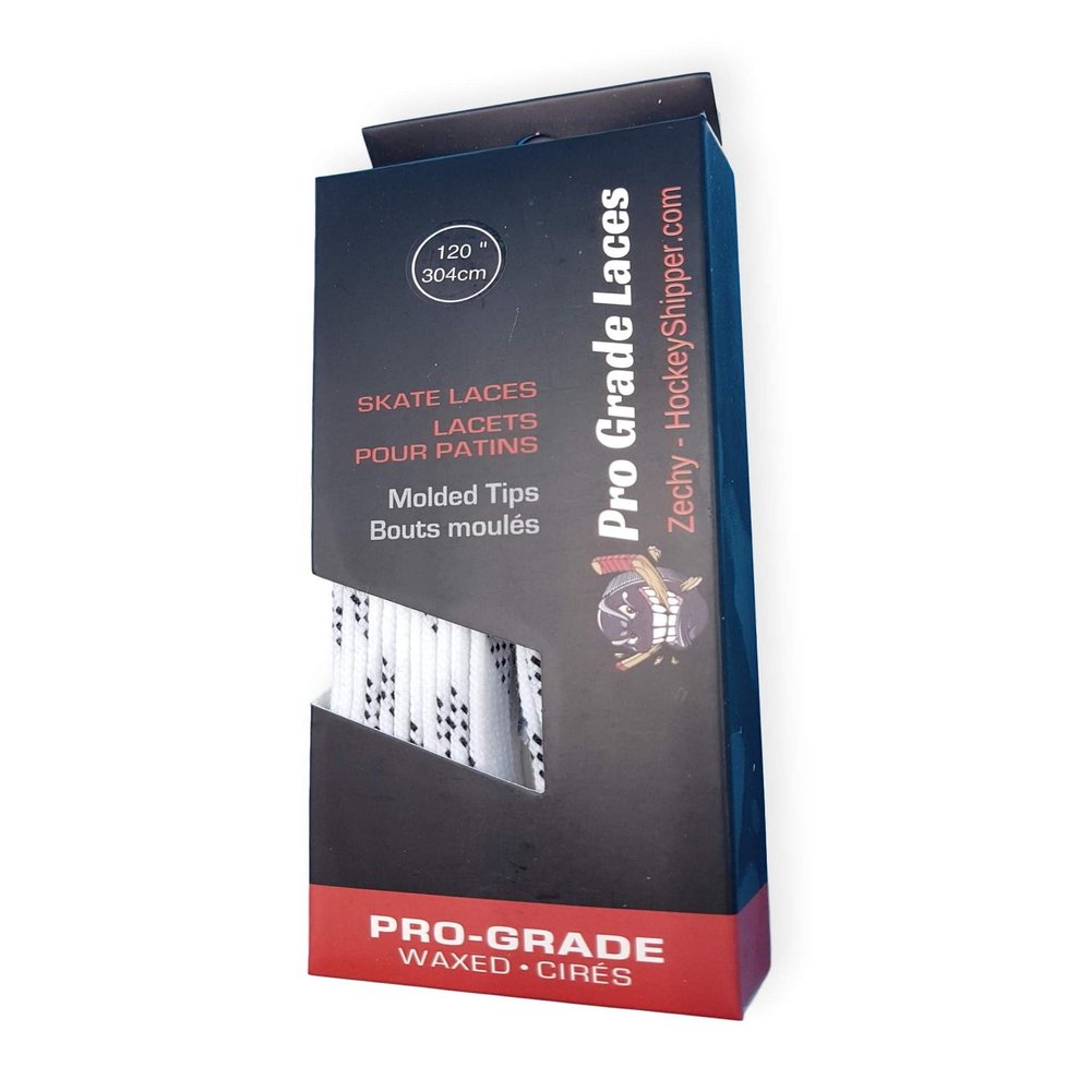 zechy Hockey Laces Waxed - Specifically Made for Skates - One Pair - Sizes (72, 84, 96, 108, 120, 130) (White, 84")