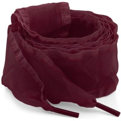 WEGOODZF Ruffle Organza Shoe Laces: 4CM Wide 39 inch Burgundy Flat Flounce Shoelaces for Sneakers