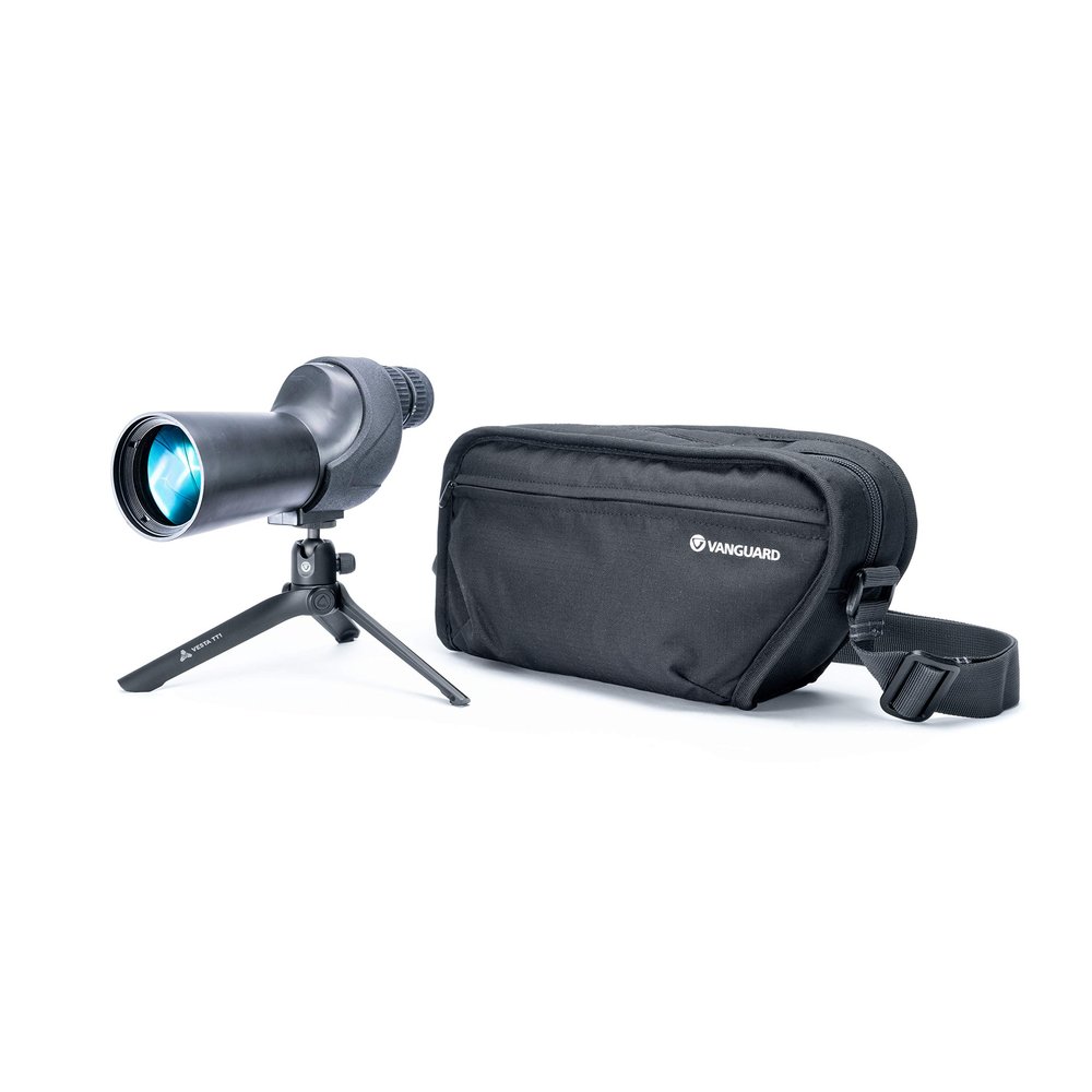 VANGUARD Vesta 350S 12-45x50 Straight Spotting Scope Kit with Soft Bag and Tabletop Tripod