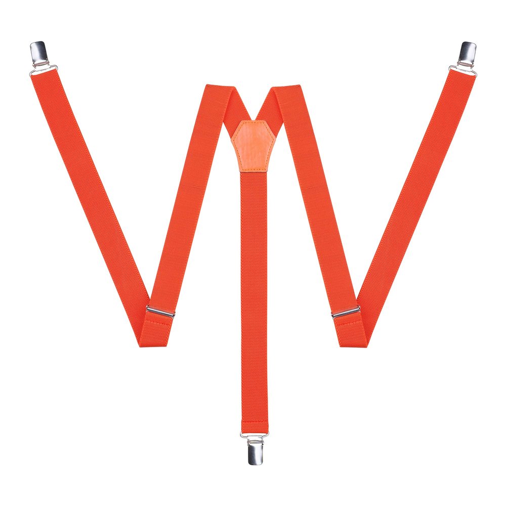 Action Ward Unisex Suspenders for Men and Women - 1" Width - Y Back with Strong Clips - One Size Fits All (Orange)