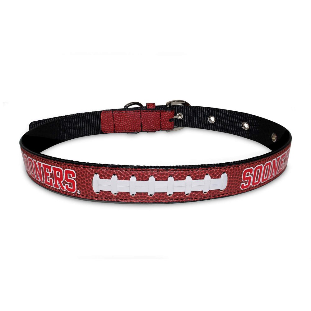 NCAA OKLAHOMA SOONERS PREMIUM DOG COLLAR, LIMITED EDITION, Size Large. Best & Strongest Heavy-Duty Dog Collar!