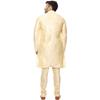 Veera Paridhaan Men Silk Plain Chinese Collar Kurta With Payjama (Beige, 3XL-46) view 4