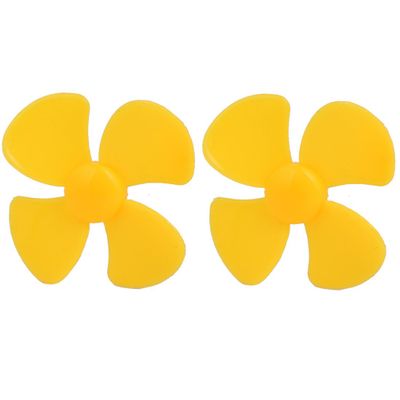 Aexit Brushless Motor Electrical equipment 4 Vanes RC Boat Airplane Propeller 1.6-inch Dia Yellow 2PCS