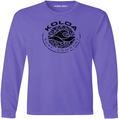 Koloa Circle Wave Vintage Pigment Dyed Long Sleeve Tee-Amethyst/b-2XL