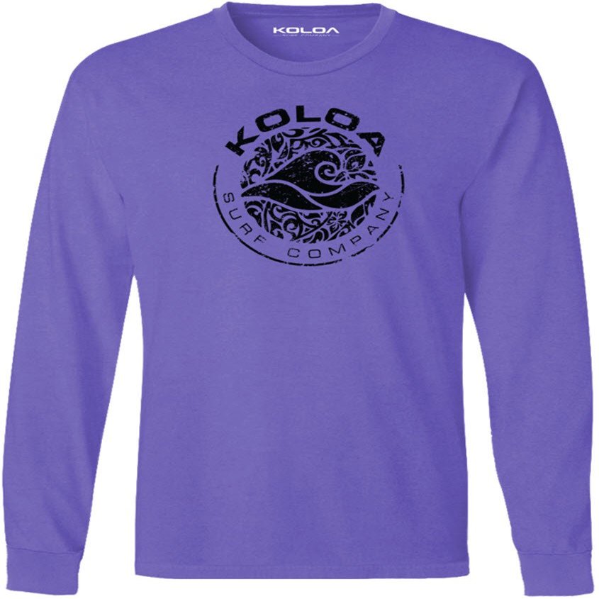 Koloa Circle Wave Vintage Pigment Dyed Long Sleeve Tee-Amethyst/b-2XL