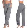Jorlyen Flowy Workout Yoga Pants with Drawstring Women Pockets High Waist Pants Lounge Casual Leggings Running Walking Loose Fitting Daily Trousers, Grey M view 1