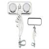 Chrome Rectangle Wing Bike Mirror Right with Clear Reflectors. Bike mirror, bicycle mirror, bike accessory, bicycle accessory. view 1
