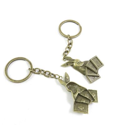 20 Items Keychain Keyring Key Tags Chains Rings Jewelry Bag Charms U3QE6 Poker Suit Rubbit