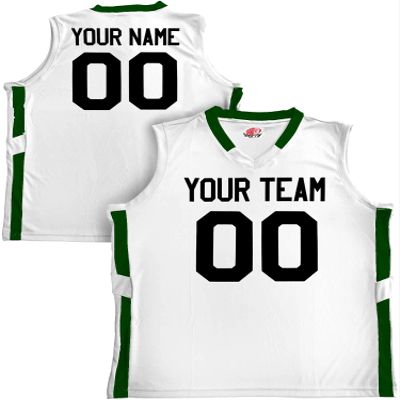 Custom Basketball Short Old School Style White and Forest Green Adult Large