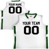 Custom Basketball Short Old School Style White and Forest Green Adult Large view 1