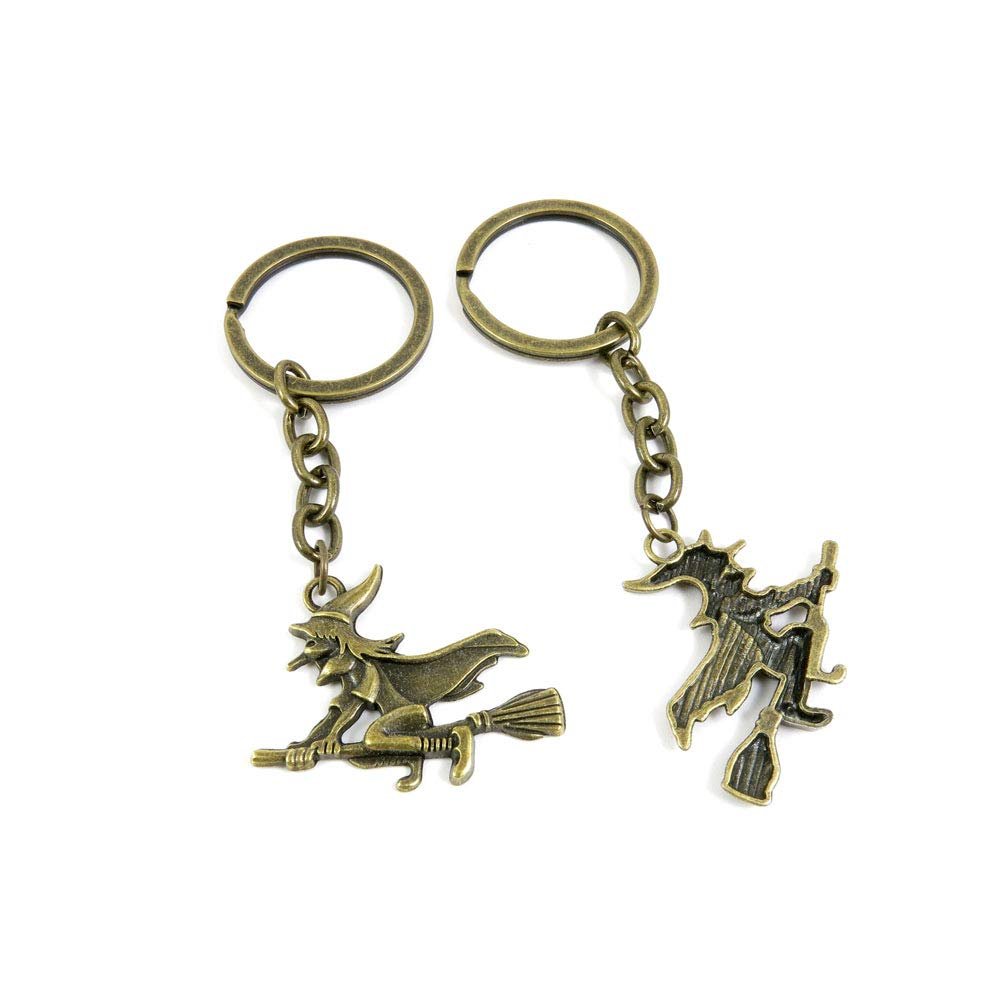 5 Items Keychain Keyring Key Tags Chains Rings Jewelry Bag Charms Z1WG7 Witch
