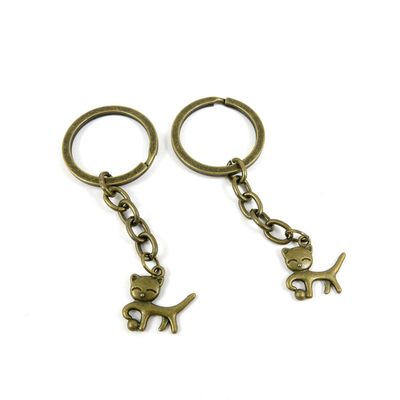 5 Items Keychain Keyring Key Tags Chains Rings Jewelry Bag Charms W6CV3 Cat Kitten