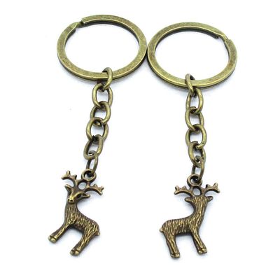 1 Items Keychain Keyring Key Tags Chains Rings Jewelry Bag Charms AA441 Christmas Deer
