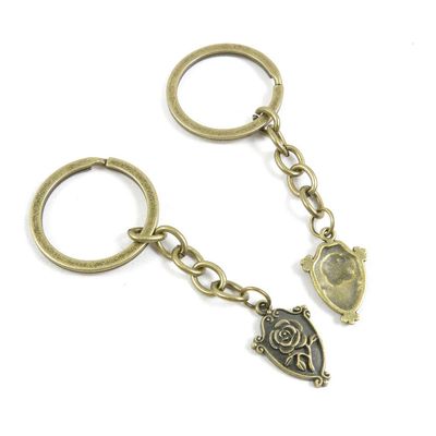 20 Items Keychain Keyring Key Tags Chains Rings Jewelry Bag Charms I4QY7 Rose Shield
