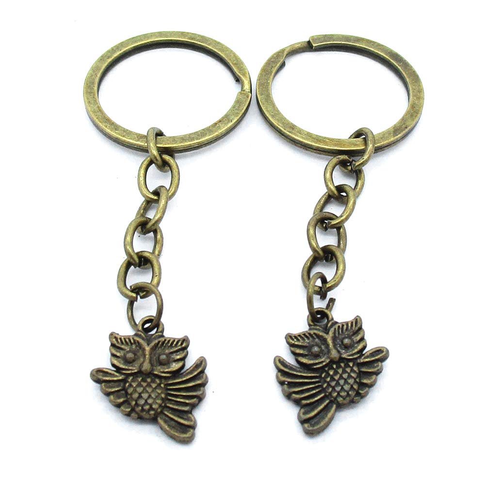 5 Items Keychain Keyring Key Tags Chains Rings Jewelry Bag Charms AA441 Owl
