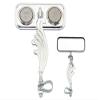 Chrome Rectangle Wing Bike Mirror Right with Black Reflectors. Bike mirror, bicycle mirror, bike accessory, bicycle accessory. view 1