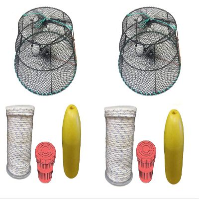 KUFA Sports 2-Pack Vinyl Coated Tower Style Prawn Trap (30"x20"x12"H, Mesh:1-1/8") with Prawn Trap Accessory Combo-(CT78+PAM1) X2