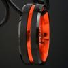 Awesome 6mm/8mm Brushed Satin Finish Black Tungsten Carbide Band Ring with Metallic Persimmon Orange Stripe & Matching Orange Anodized Aluminum Comfort Fit Inner Band. (tungsten (6mm), 5) view 3