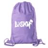 St Patrick's Day Drawstring Backpack Cotton Canvas Backpacks Reusable Gift Bags - 10PK Purple CA2725Patty S3 view 1