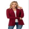 The Simpli Women's Open Long Cardigan Sweater with Pockets Burgundy S view 2