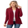 The Simpli Women's Open Long Cardigan Sweater with Pockets Burgundy S view 3