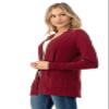 The Simpli Women's Open Long Cardigan Sweater with Pockets Burgundy S view 4