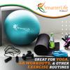 SmarterLife Exercise Ball Yoga Ball for Fitness, Balance, Stability, or Pregnancy, Gym Ball for Core Workout, Physical Therapy, Yoga Ball Chair for Office, Anti-Slip Anti-Burst (45cm, Turquoise) view 2