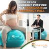 SmarterLife Exercise Ball Yoga Ball for Fitness, Balance, Stability, or Pregnancy, Gym Ball for Core Workout, Physical Therapy, Yoga Ball Chair for Office, Anti-Slip Anti-Burst (45cm, Turquoise) view 4