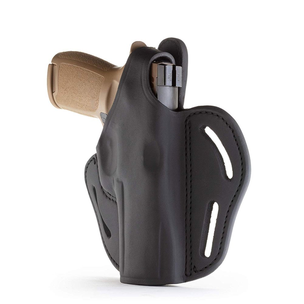 1791 GUNLEATHER Sig P320 Thumb Break Holster - Right Handed OWB Leather Gun Holster - Fits Sig Sauer P220, P227, P320 and Ruger Security-9 Stealth Black