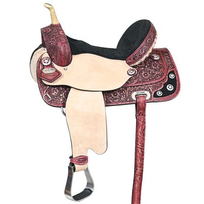HILASON Western Horse Saddle American Leather Treeless Trail Barrel | for Horses