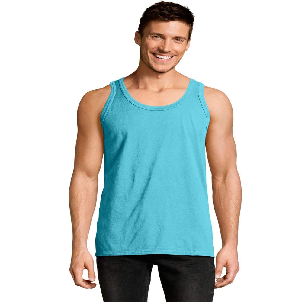 Unisex 5.5 oz., 100% Ringspun Cotton Garment-Dyed Tank 2XL FRESHWATER