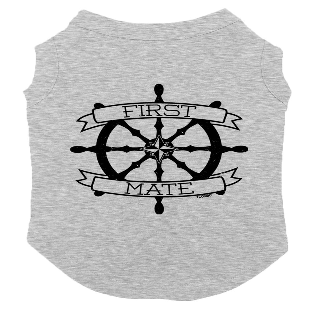 Tcombo First Mate Dog Shirt (Light Gray, 3X-Large)