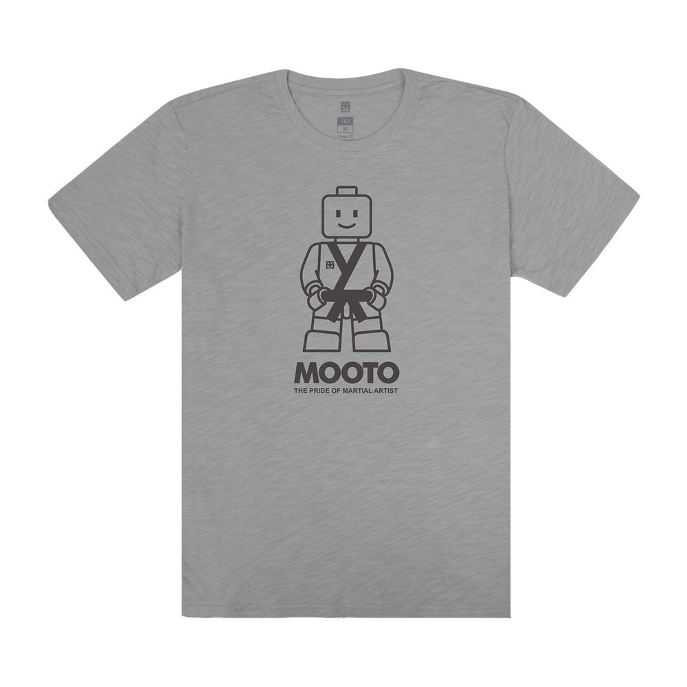 MOOTO Taekwondo Slub Mootoy T-Shirts TKD MMA Martial Arts Kick Boxing Team Shirts (3) Gray, 190