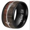 CROWNAL 8mm Black Tungsten Koa Wood Zebra Wood Arrows Inlay Vikings Hunting Ring Band Engraved I Love You Size 5 To 17 (8mm,11) view 2