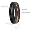 CROWNAL 8mm Black Tungsten Koa Wood Zebra Wood Arrows Inlay Vikings Hunting Ring Band Engraved I Love You Size 5 To 17 (8mm,11) view 4