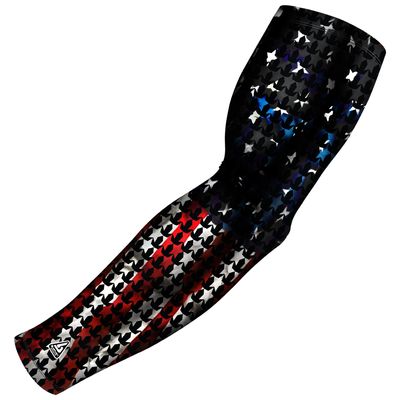B-Driven Premium Pro-Fit Sports Compression Arm Sleeve (Single) Patriotic Designs Baseball Arm Sleeves - Men Women Youth