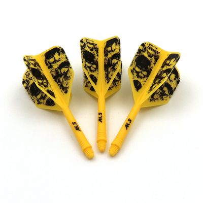 CUESOUL Integrated Dart Shaft and Flights L-Dart Shaft 33mm,Yellow Skull Dart Flights