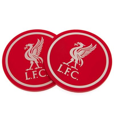 Liverpool FC Coaster Set (Pack Of 2) (One Size) (Red)
