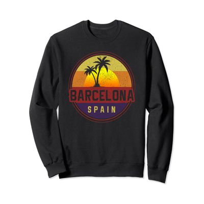 Barcelona Sweatshirt - Vintage Retro Spain Travel Gift Sweatshirt