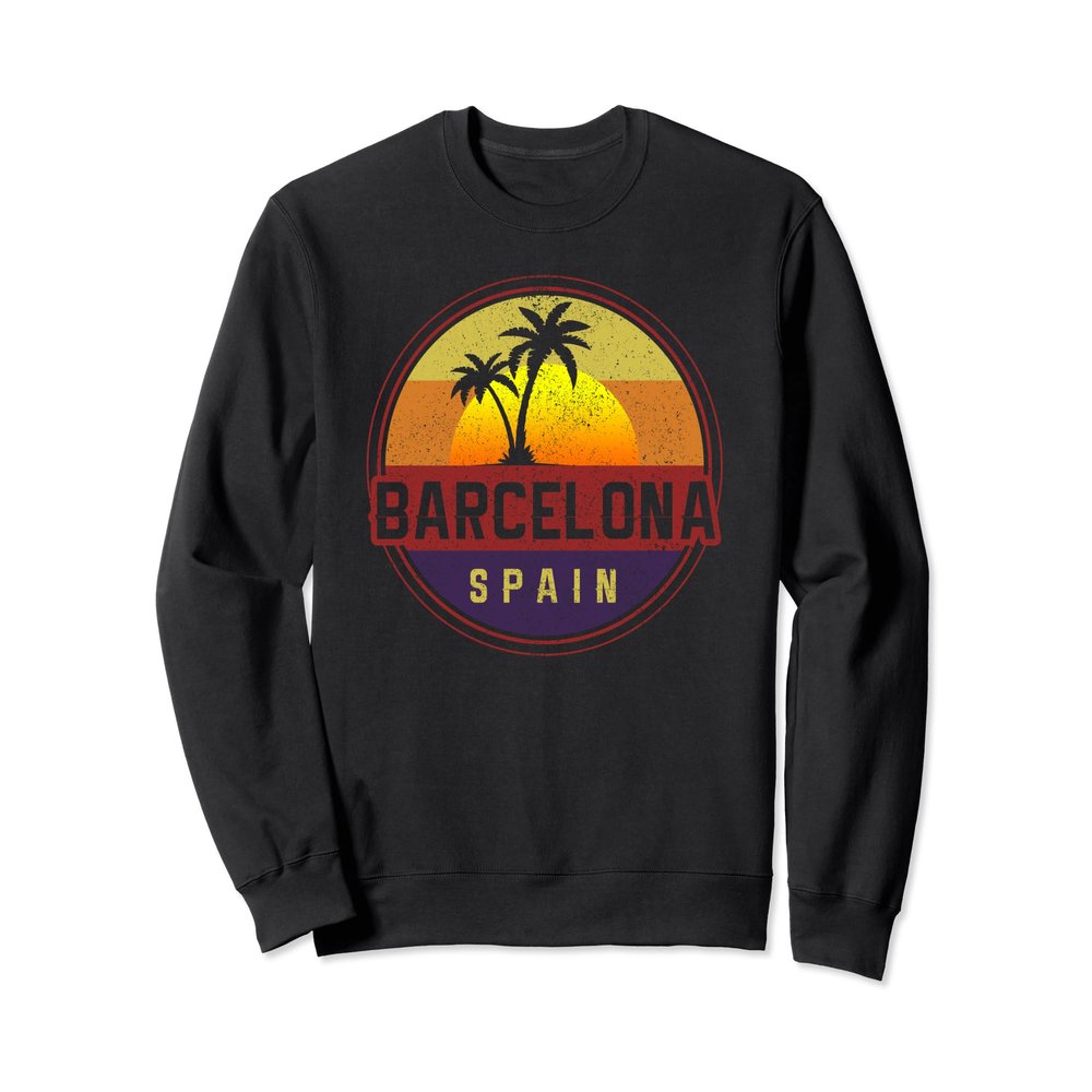 Barcelona Sweatshirt - Vintage Retro Spain Travel Gift Sweatshirt