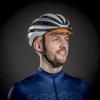 GripGrab Lightweight Summer Cycling Cap UV-Protection Under-Helmet Visor Mesh Hat Thin Breathable SPF Bicycle Headwear Orange/Black view 3