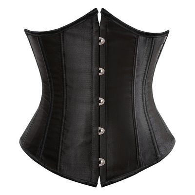 Grebrafan Women's Lace up Boned Brocade Waist Training Underbust Corsets Plus Size (US(16-18) 4XL, Black)