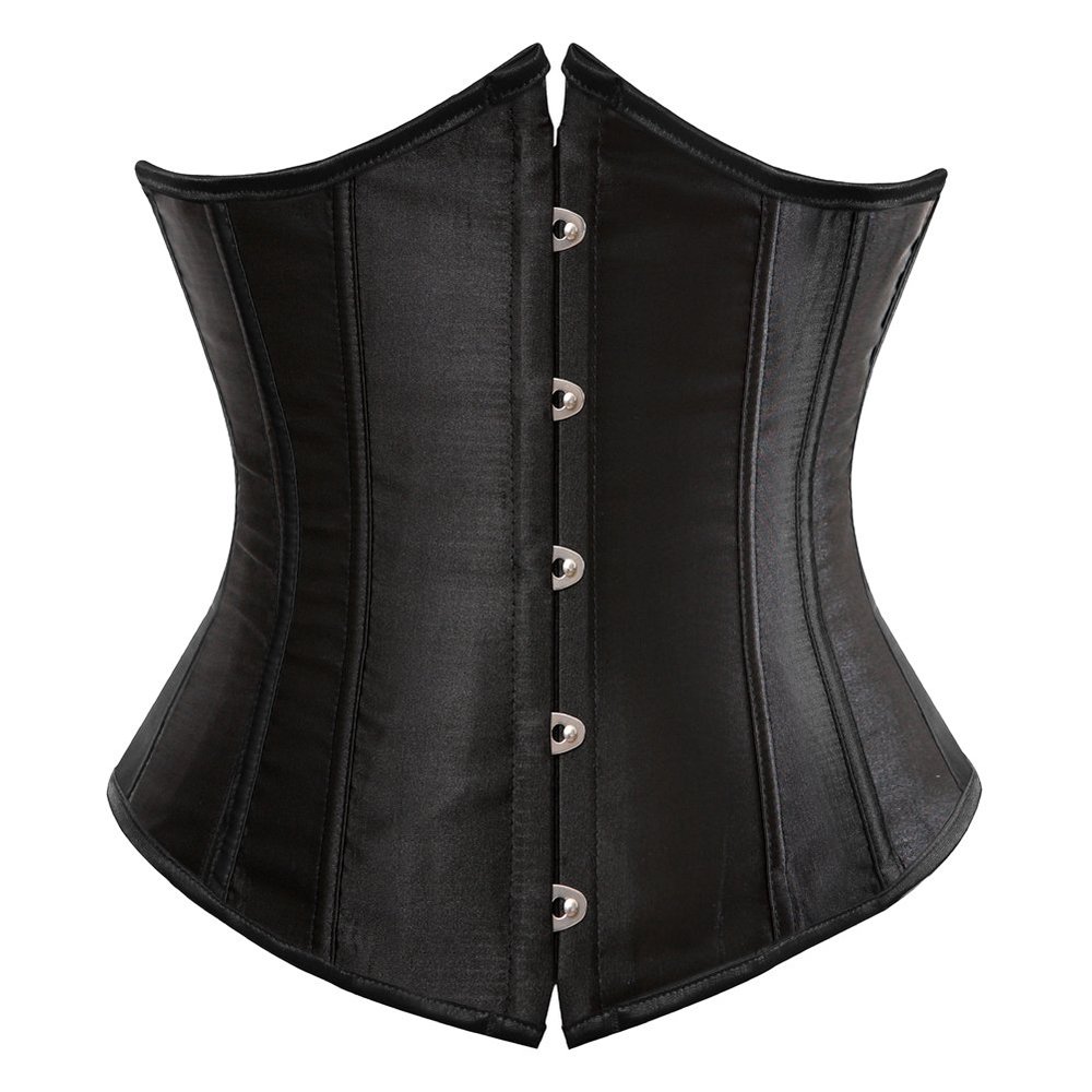 Grebrafan Women's Lace up Boned Brocade Waist Training Underbust Corsets Plus Size (US(16-18) 4XL, Black)