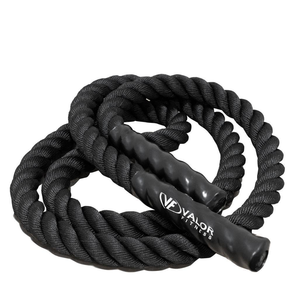 Valor Fitness Heavy Jump Rope - Sealed End Handles - Agility Training Home Gym Workout - 1.5 Inch Diameter Cardio Training Equipment