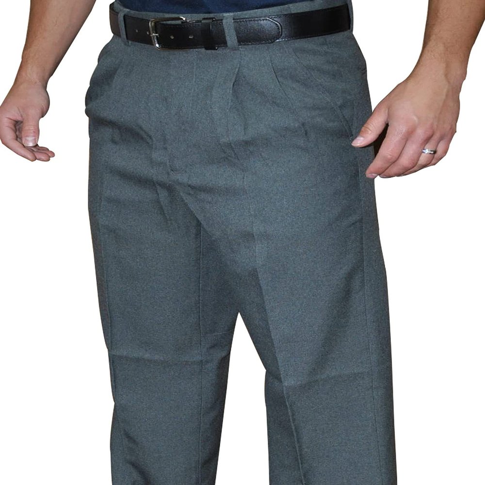 Smitty | BBS-371 | Pleated Combo Pants with Slash Pockets | Baseball Softball | Umpire's Choice! (Charcoal Gray, 36)