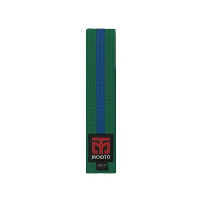 MOOTO Taekwondo Stripe Color Belt Single Warp(Width 4cm) TKD MMA Martial Arts Hapkido Karate (Green(Blue Stripe), 2. Length(180cm or 70.9 inch))