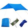 KOSSJAA Camping tarp with Poles Rain Fly Tent Tarp 3m x 3m Lightweight Camping Shelter Hiking Tent Tarpaulin (Blue, 300 cm x 300cm(118 x 118 inch)) view 1