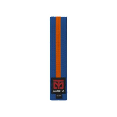 MOOTO Taekwondo Stripe Color Belt Single Warp(Width 4cm) TKD MMA Martial Arts Hapkido Karate (Blue(Orange Stripe), 2. Length(180cm or 70.9 inch))